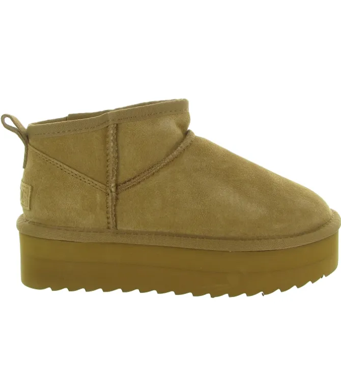 apres ski bottes fourrees - Bottine chaude - femme - Nubuck - Chestnut - Colors of california