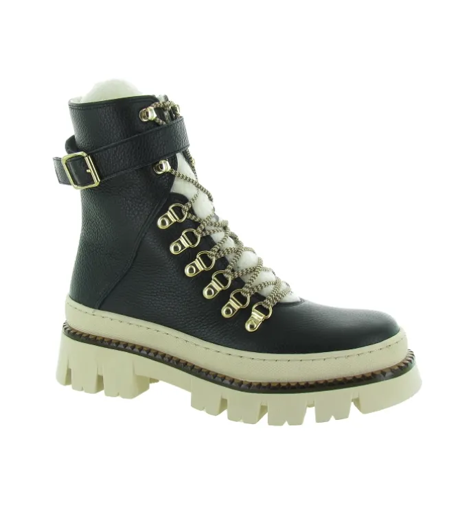 apres ski bottes fourrees - Botte de neige - femme - Cuir - Noir - Armando