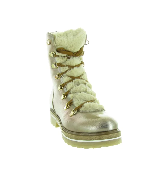 apres ski bottes fourrees - Botte de neige - femme - Cuir - Or - La thuile