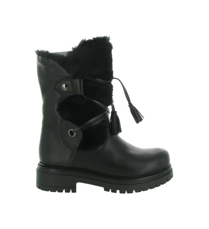 apres ski bottes fourrees - Botte de neige - femme - Cuir - Noir - Armando