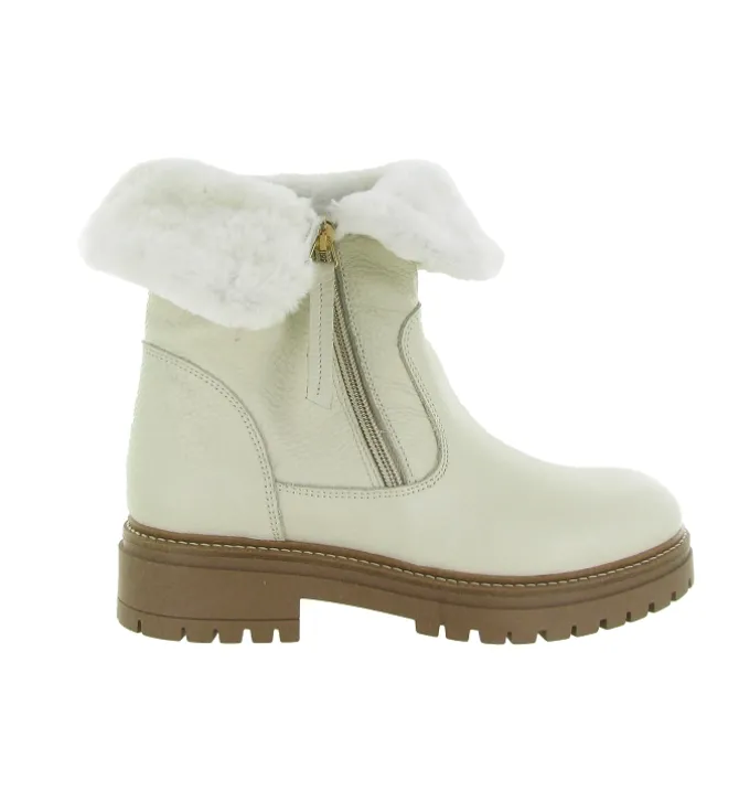 apres ski bottes fourrees - Botte de neige - femme - Cuir - Blanc - Armando