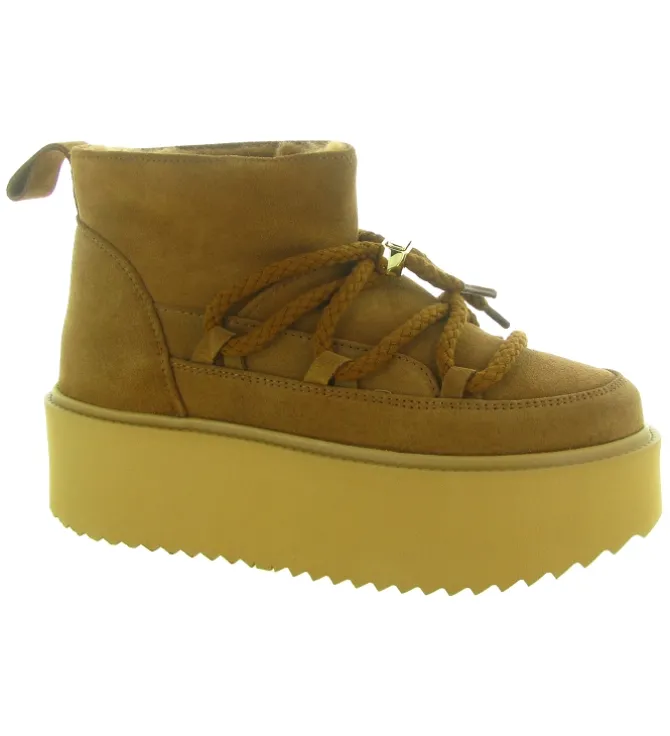 apres ski bottes fourrees - Bottine chaude - femme - Laine - Marron - Inuikii