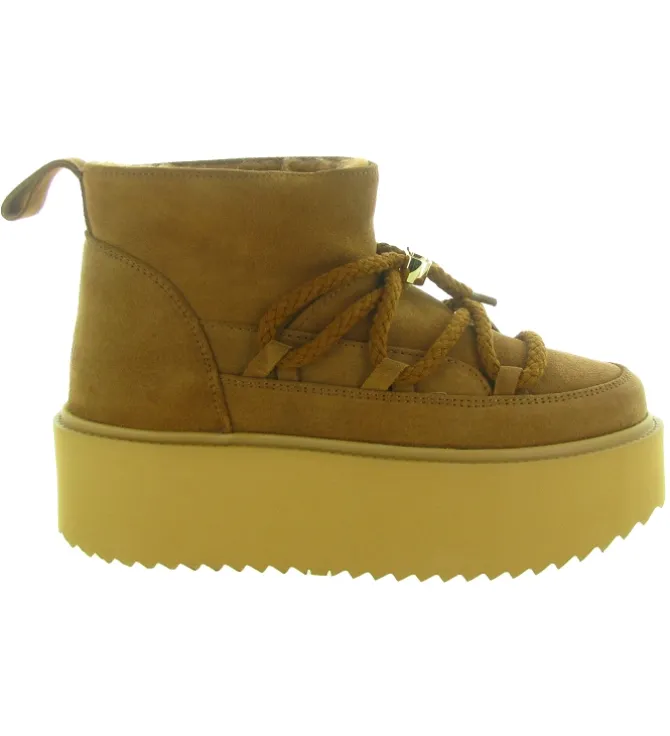 apres ski bottes fourrees - Bottine chaude - femme - Laine - Marron - Inuikii