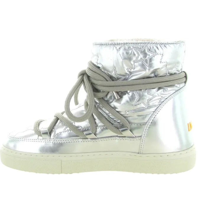 apres ski bottes fourrees - Bottine chaude - femme - Nylon - Argent - Inuikii