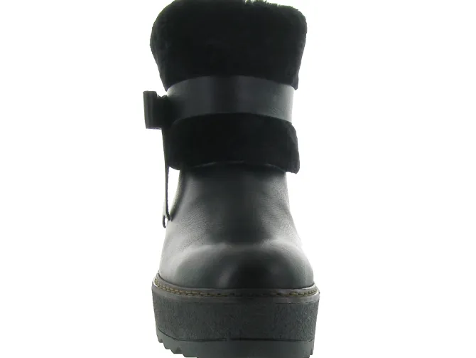 apres ski bottes fourrees - Botte de neige - femme - Cuir - Noir - Armando