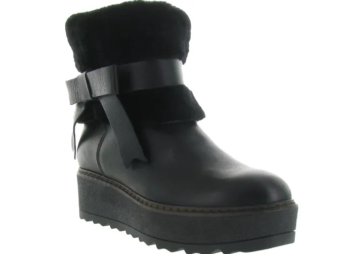 apres ski bottes fourrees - Botte de neige - femme - Cuir - Noir - Armando