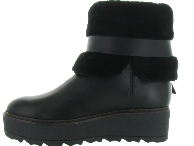 apres ski bottes fourrees - Botte de neige - femme - Cuir - Noir - Armando