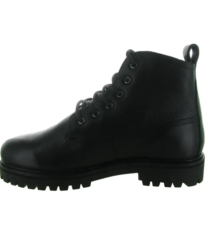 apres ski bottes fourrees - Bottine chaude - homme - Cuir - Noir - Black stone