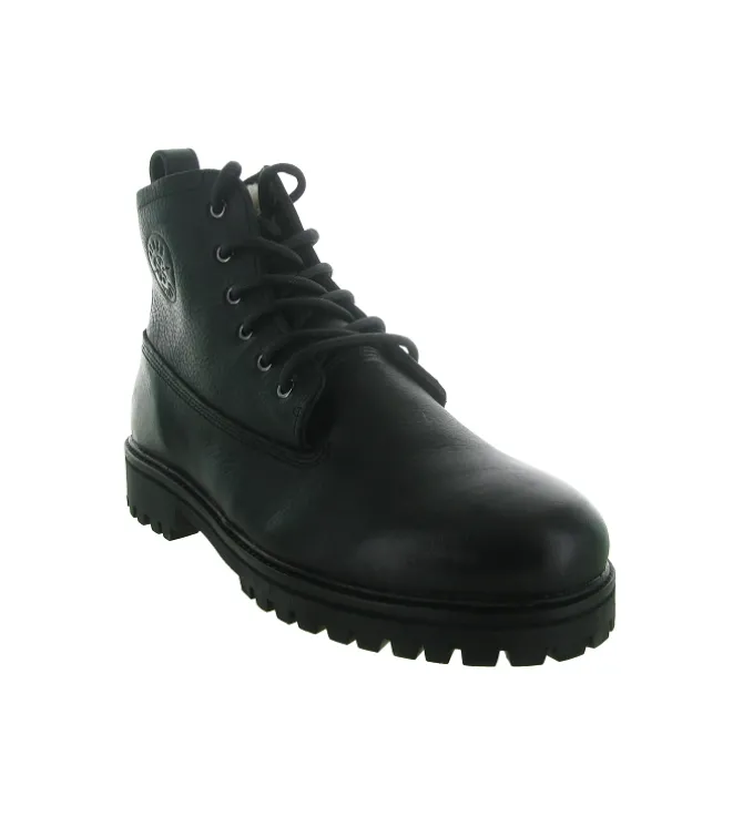 apres ski bottes fourrees - Bottine chaude - homme - Cuir - Noir - Black stone
