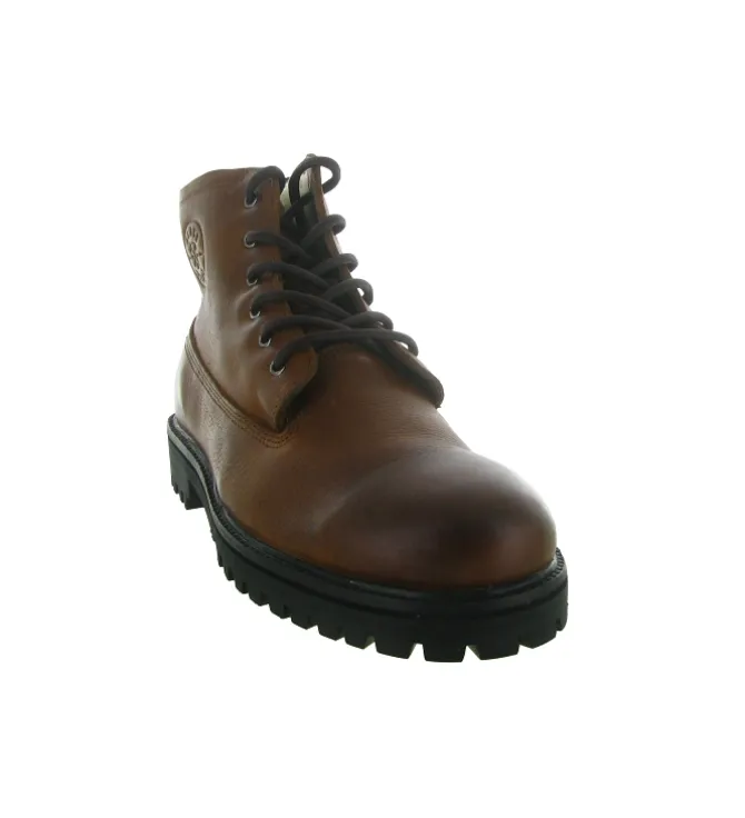 apres ski bottes fourrees - Bottine chaude - homme - Cuir - Marron - Black stone