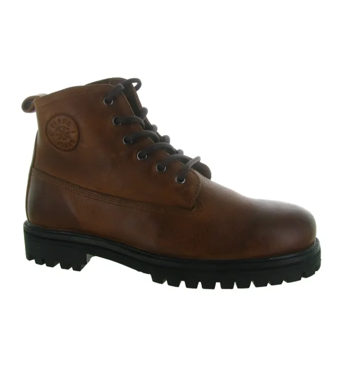 apres ski bottes fourrees - Bottine chaude - homme - Cuir - Marron - Black stone