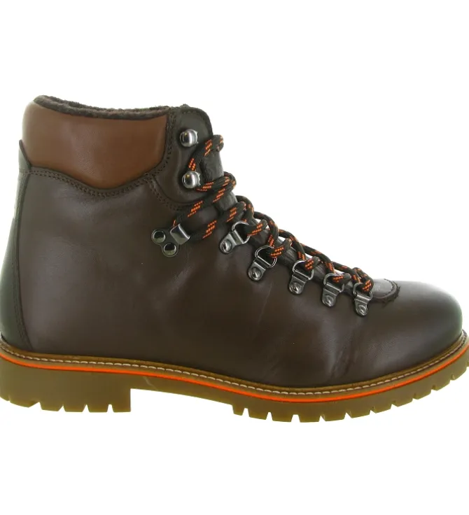 apres ski bottes fourrees - Bottine chaude - homme - Cuir - Marron - Kimberfeel