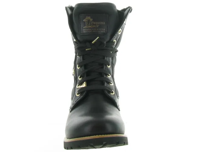 apres ski bottes fourrees - Botte de neige - femme - Cuir - Noir - Panama jack