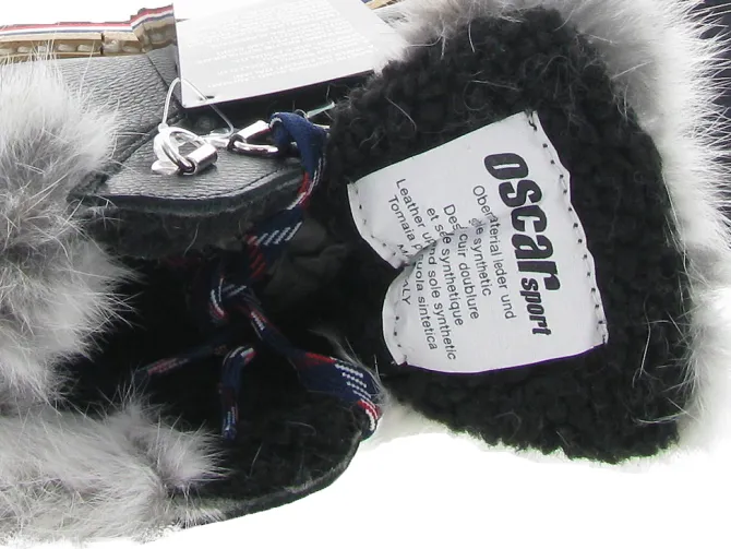 apres ski bottes fourrees - Botte de neige - femme - Cuir - Noir - Oscar