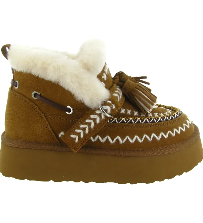 apres ski bottes fourrees - Bottine chaude - femme - Nubuck - Chestnut - Nan ku