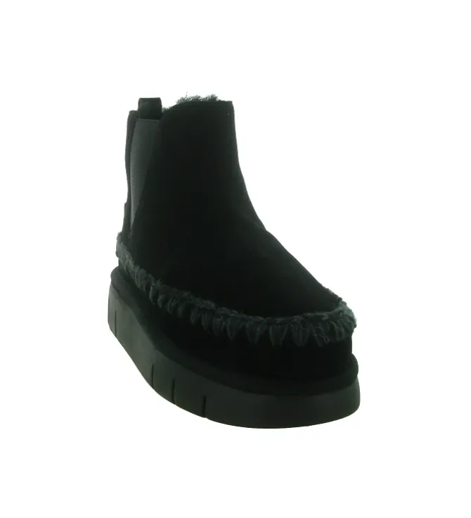 apres ski bottes fourrees - Bottine chaude - femme - Nubuck - Noir - Mou