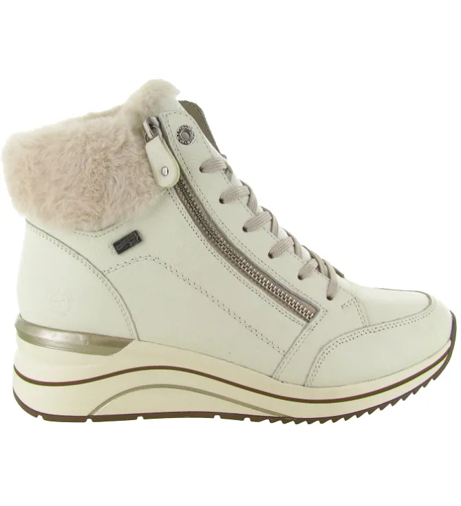 apres ski bottes fourrees - Bottine chaude - femme - Cuir - Beige - Remonte