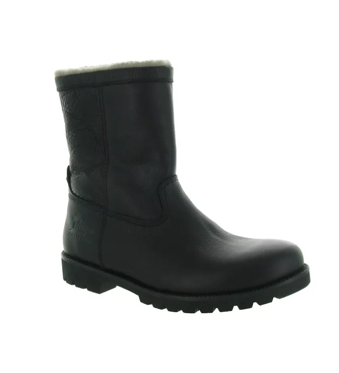 apres ski bottes fourrees - Bottes de neige - homme - Cuir - Noir - Panama jack