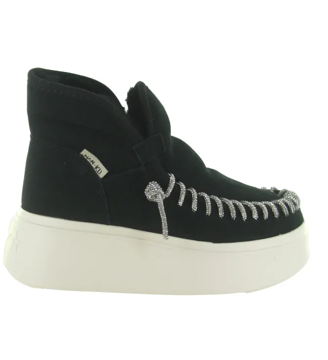 apres ski bottes fourrees - Bottine chaude - femme - Nubuck - Noir - Nan ku