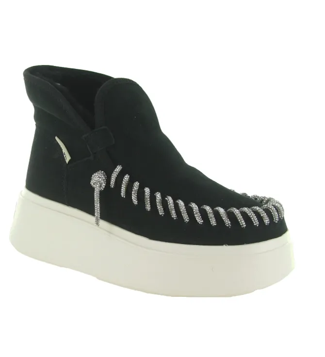 apres ski bottes fourrees - Bottine chaude - femme - Nubuck - Noir - Nan ku