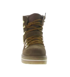 apres ski bottes fourrees - Botte de neige - femme - Cuir - Marron - La thuile