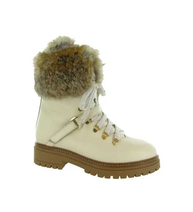 apres ski bottes fourrees - Bottine chaude - femme - Cuir - Beige - Armando