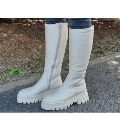 apres ski bottes fourrees - Botte de neige - femme - Cuir - Blanc - Armando