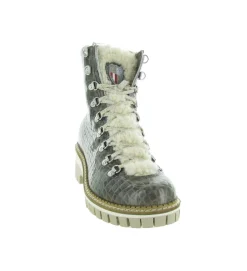 apres ski bottes fourrees - Botte de neige - femme - Cuir - Gris - New italia shoes