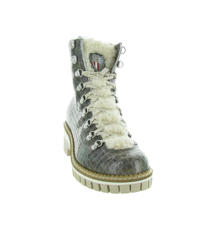apres ski bottes fourrees - Botte de neige - femme - Cuir - Gris - New italia shoes
