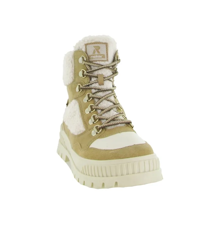 apres ski bottes fourrees - Botte de neige - femme - Cuir - Marron - Rieker