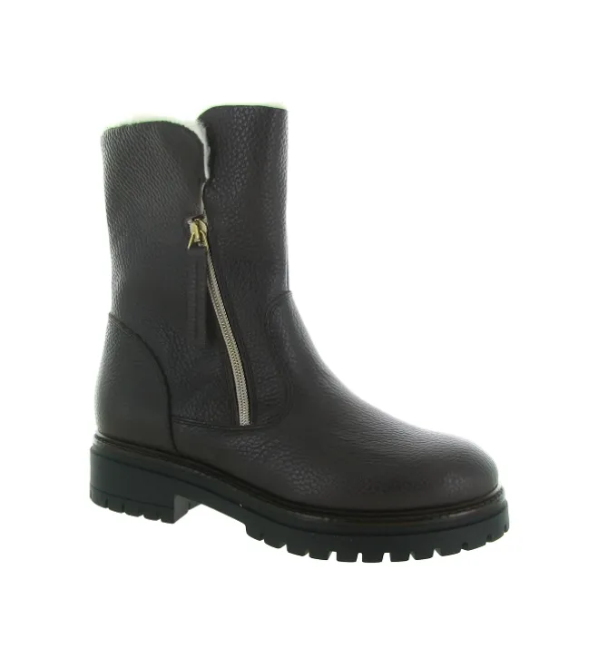 apres ski bottes fourrees - Botte de neige - femme - Cuir - Noir - Armando
