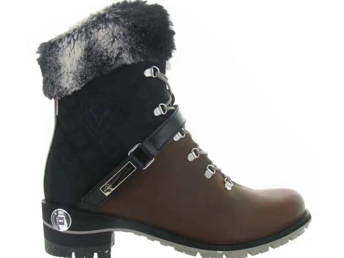 apres ski bottes fourrees - Chaussure neige - femme - Cuir - Marron - Rossignol