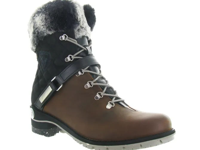 apres ski bottes fourrees - Chaussure neige - femme - Cuir - Marron - Rossignol