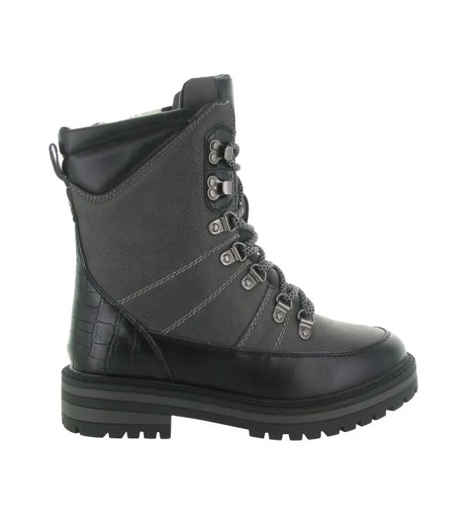 apres ski bottes fourrees - Chaussure neige - femme - Synthétique - Noir - Kimberfeel