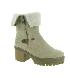 apres ski bottes fourrees - Chaussure neige - femme - Synthétique - Beige - Rieker