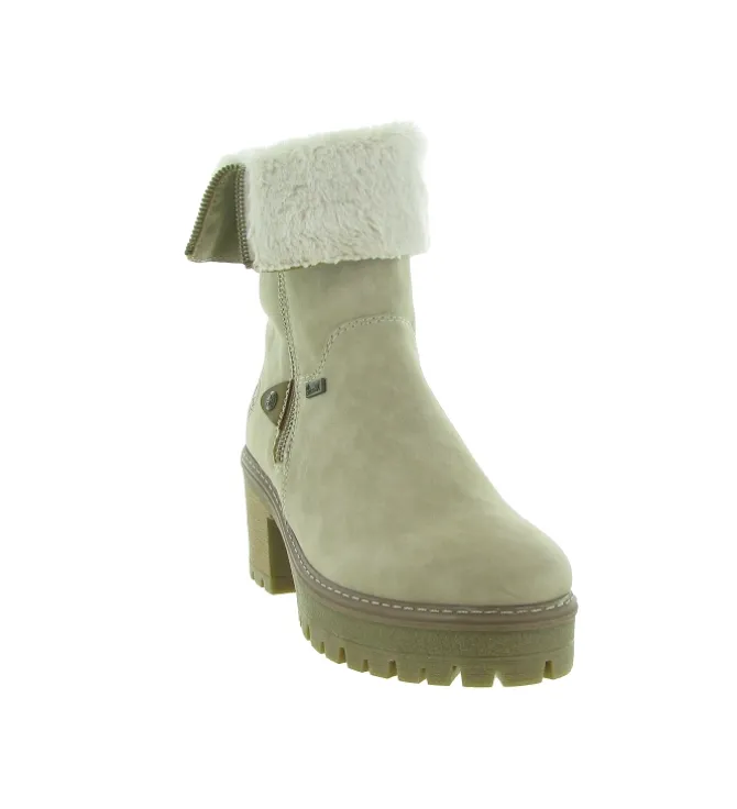 apres ski bottes fourrees - Chaussure neige - femme - Synthétique - Beige - Rieker