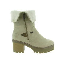 apres ski bottes fourrees - Chaussure neige - femme - Synthétique - Beige - Rieker