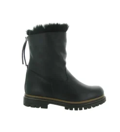 apres ski bottes fourrees - Chaussure neige - femme - Cuir - Noir - La thuile
