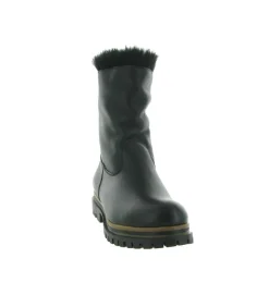 apres ski bottes fourrees - Chaussure neige - femme - Cuir - Noir - La thuile