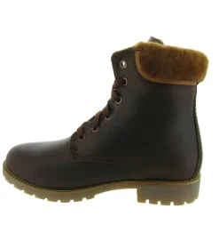 apres ski bottes fourrees - Chaussure neige - femme - Cuir - Marron - Panama jack