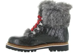 apres ski bottes fourrees - Chaussure neige - femme - Cuir - Noir - La thuile
