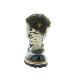 apres ski bottes fourrees - Chaussure neige - femme - Cuir - Bleu Marine - La thuile