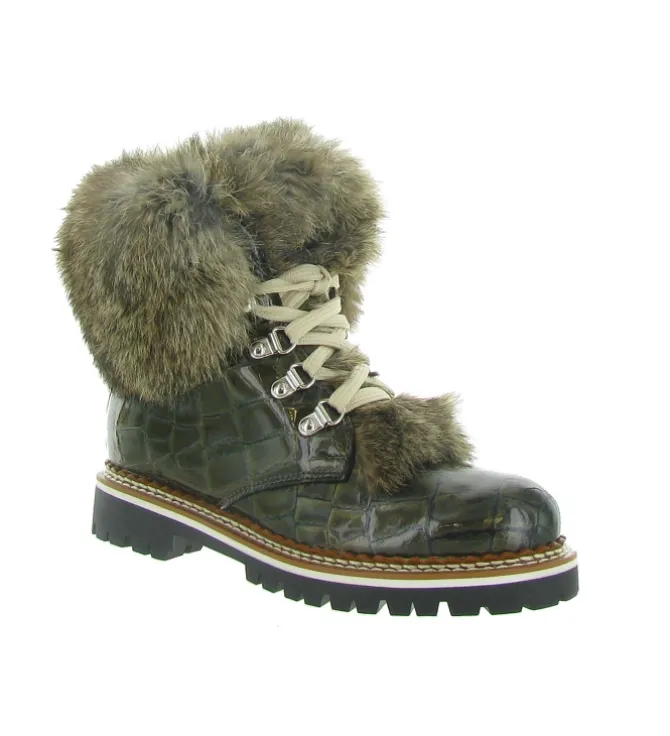 apres ski bottes fourrees - Chaussure neige - femme - Cuir - Bronze - La thuile