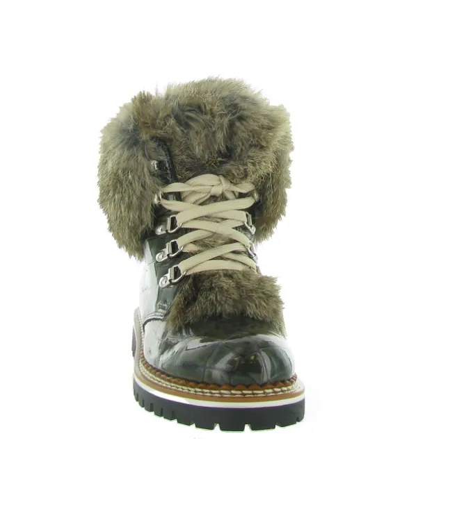 apres ski bottes fourrees - Chaussure neige - femme - Cuir - Bronze - La thuile