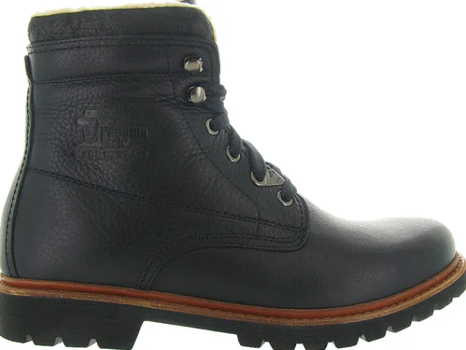 apres ski bottes fourrees - Chaussures neige - homme - Cuir - Noir - Panama jack