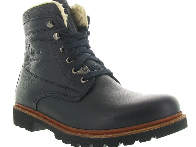 apres ski bottes fourrees - Chaussures neige - homme - Cuir - Noir - Panama jack