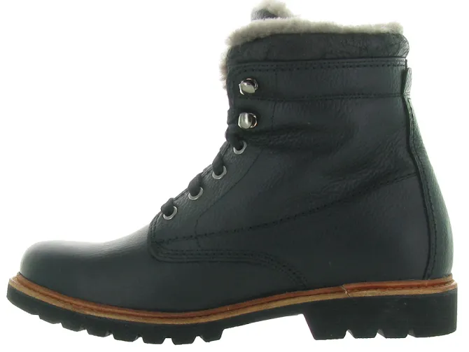 apres ski bottes fourrees - Chaussures neige - homme - Cuir - Noir - Panama jack