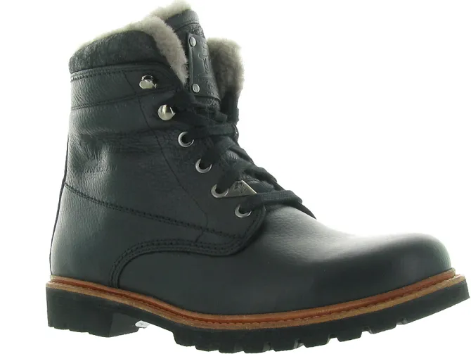 apres ski bottes fourrees - Chaussures neige - homme - Cuir - Noir - Panama jack