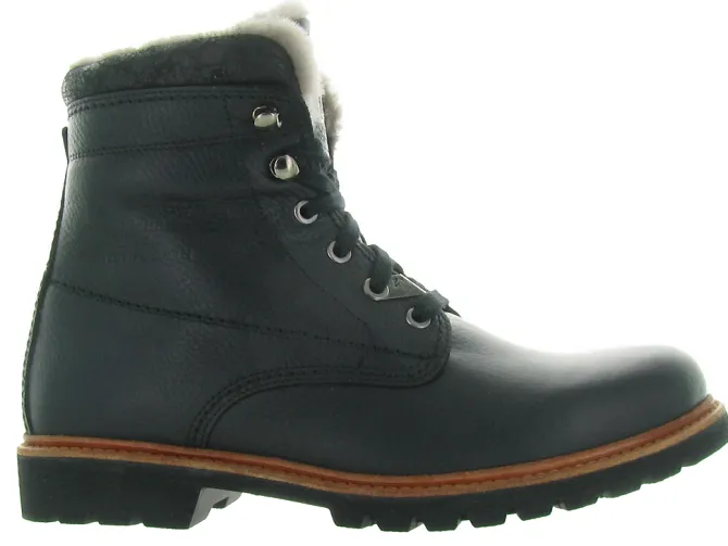 apres ski bottes fourrees - Chaussures neige - homme - Cuir - Noir - Panama jack