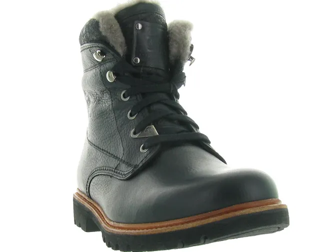 apres ski bottes fourrees - Chaussures neige - homme - Cuir - Noir - Panama jack